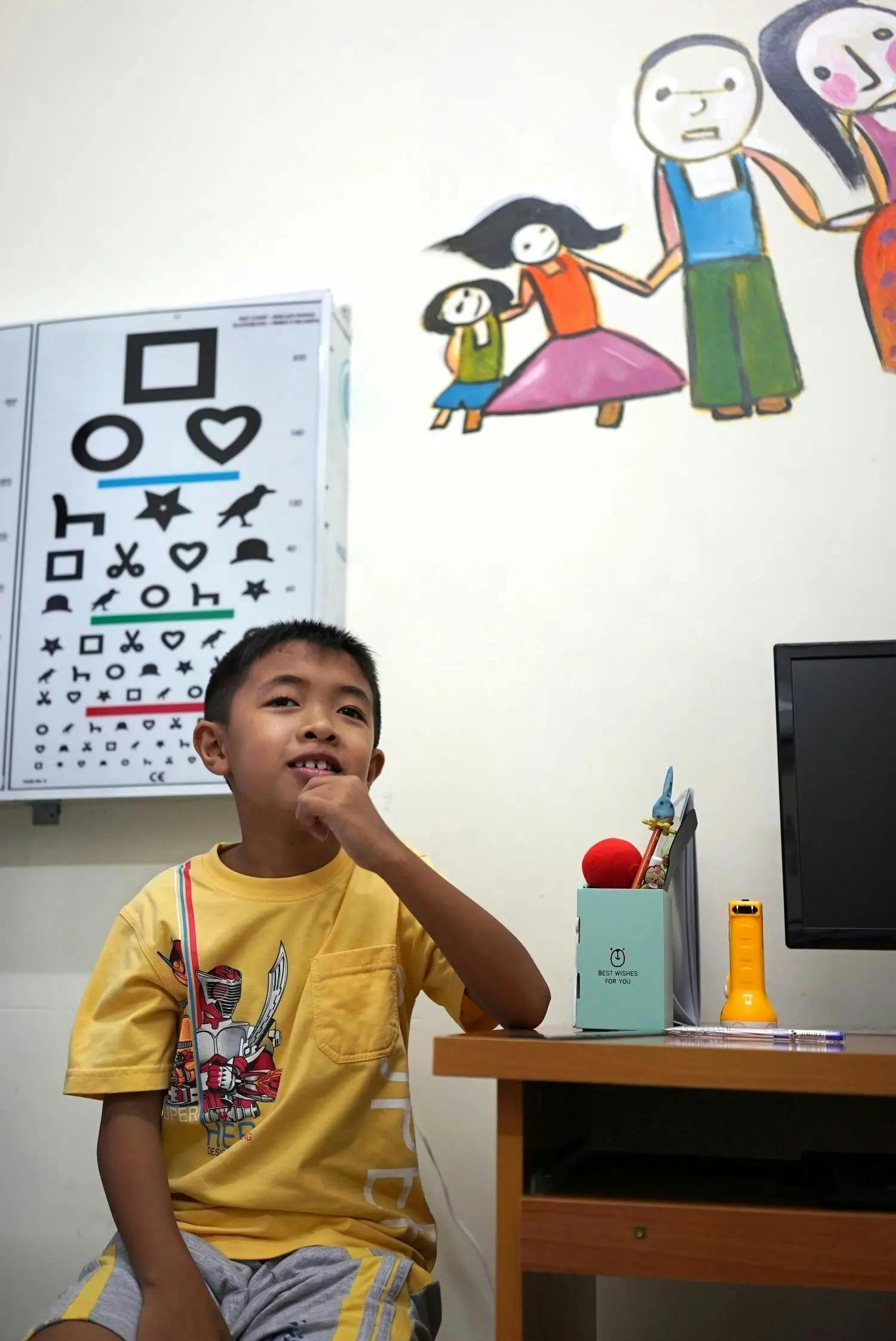 A child has an eye exam in Vietnam. A new study by Orbis International found that nearsighted children experienced higher levels of depression and anxiety than their peers without vision impairment. (Image courtesy of Orbis UK)