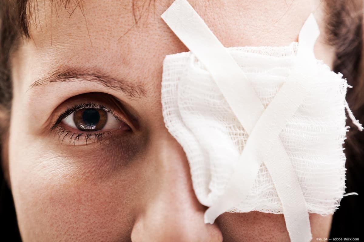 Person with eye injury and gauze patch over left eye (Image credit: AdobeStock/ia_64)