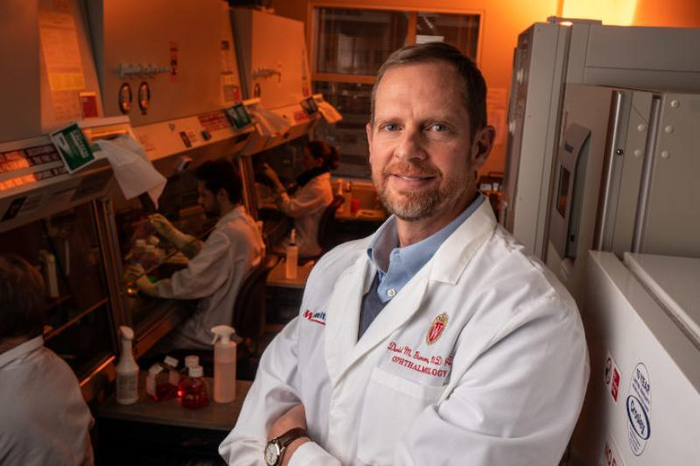 David Gamm, MD, PhD, in teh lab. (Image courtesy of University of Wisconsin-Madison)